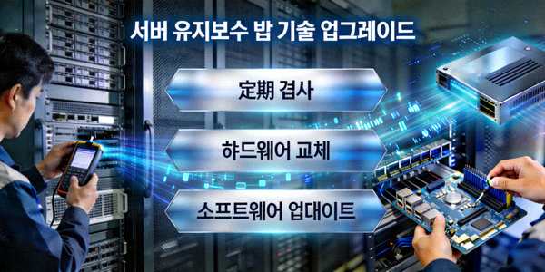서버 유지보수 및 기술 업그레이드를 설명하는 개념 이미지
